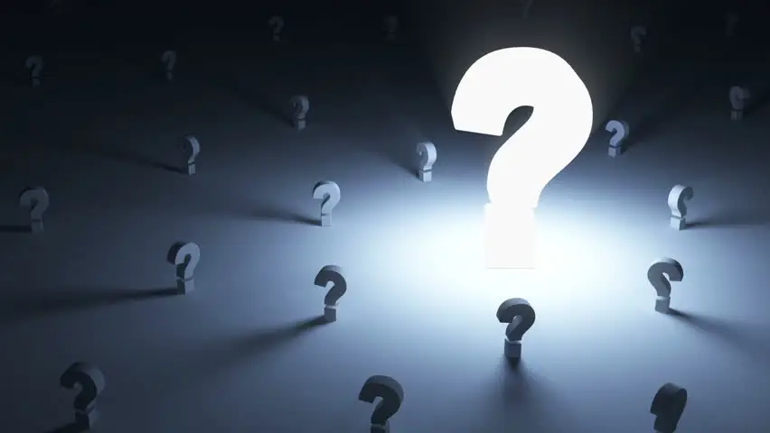 question marks with a big white question mark